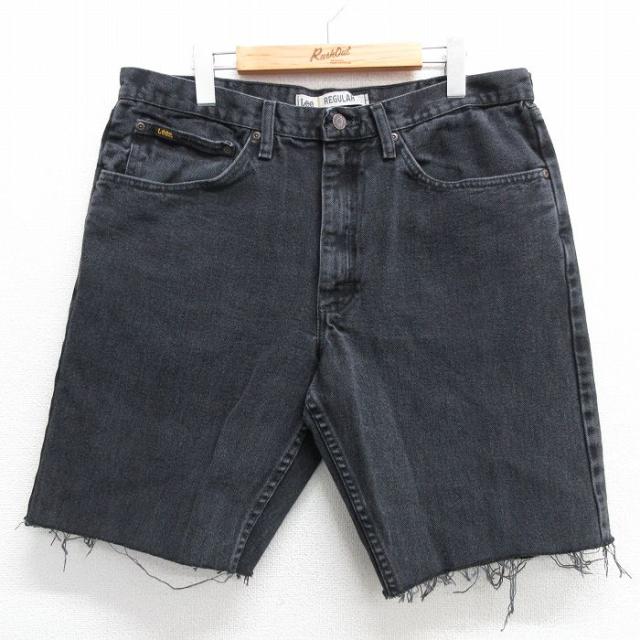 古着 リー Lee ショート パンツ ショーツ メンズ コットン 黒 ブラック
