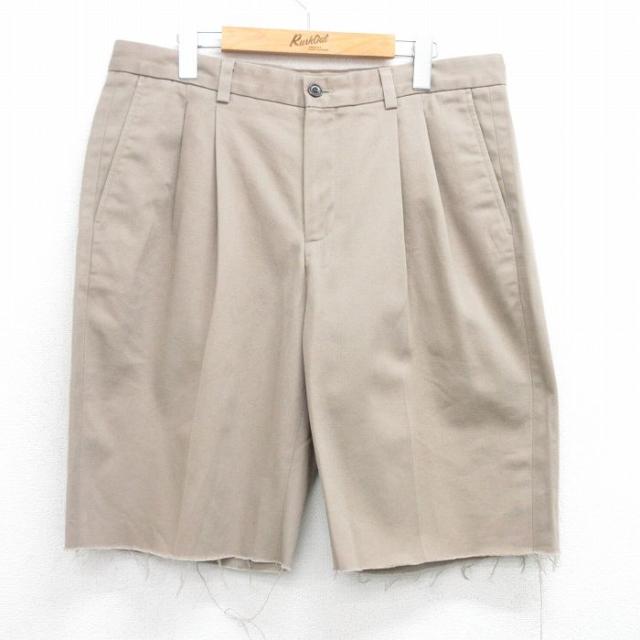 古着 エディーバウアー ショート パンツ ショーツ メンズ コットン ベージュ