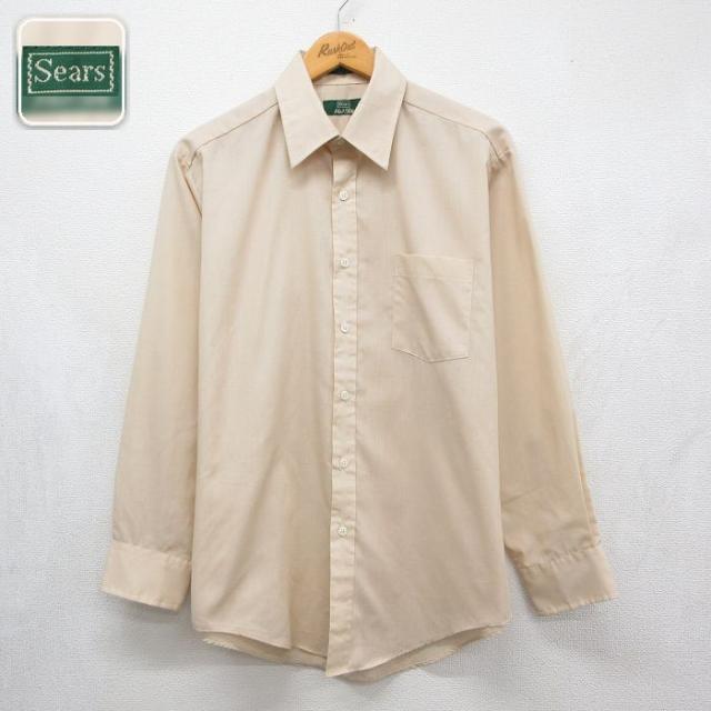 古着 シアーズ 長袖 シャツ メンズ ベージュ 26jun29 中古