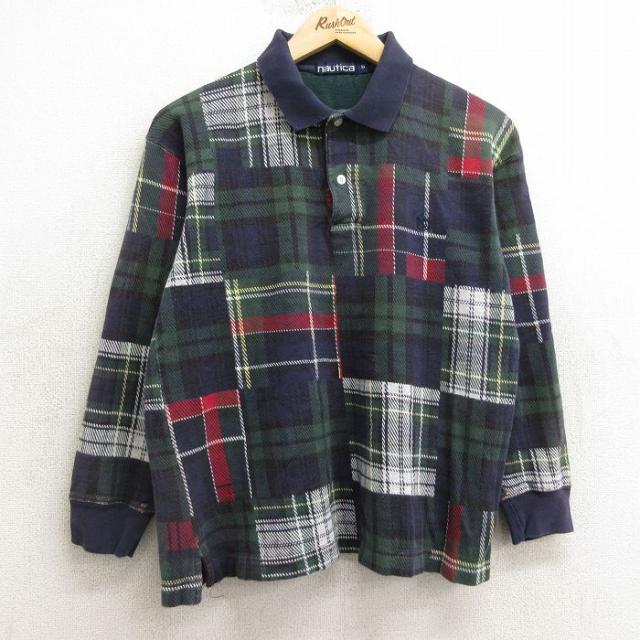 古着 ノーティカ NAUTICA 長袖 ブランド ポロ シャツ メンズ 90年代