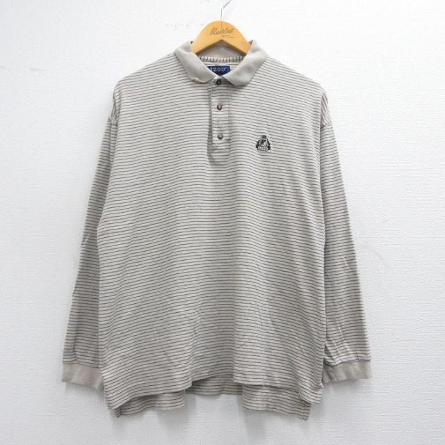 古着 IZOD 長袖 ブランド ポロ シャツ メンズ ワンポイントロゴ コットン