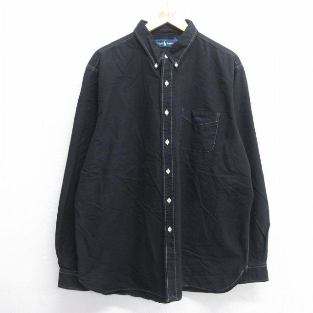 古着 長袖 ブランド シャツ メンズ 90年代 90s ワンポイントロゴ 大きい