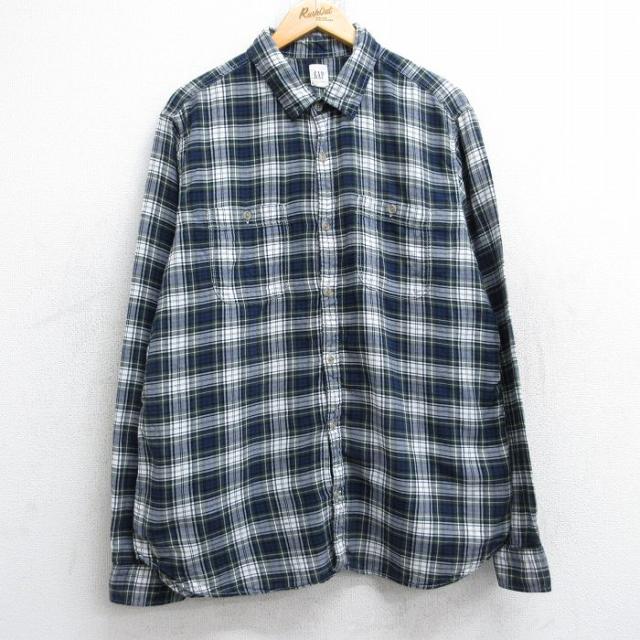 古着 ギャップ GAP 長袖 ブランド シャツ メンズ 00年代 00s コット