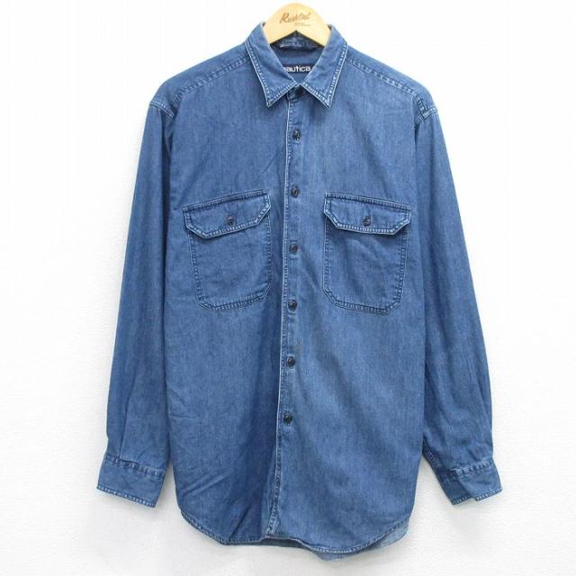 古着 ノーティカ NAUTICA 長袖 ブランド シャツ メンズ 90年代 90