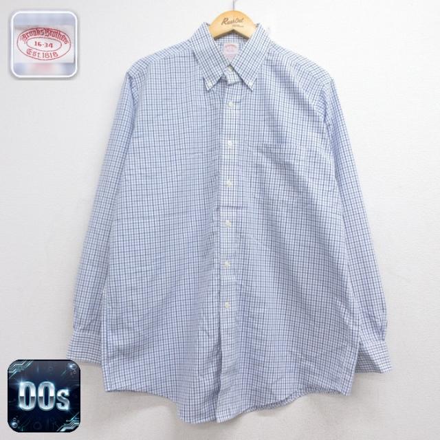 ブルックスブラザーズ 00s 長袖シャツ ブルーチェック XL | 古着 26a