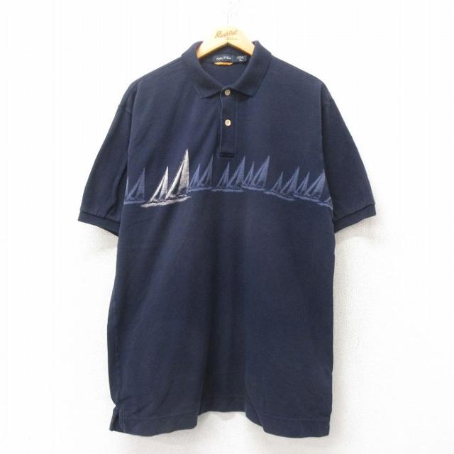 古着 ノーティカ NAUTICA 半袖 ブランド ポロ シャツ メンズ 鹿の子 