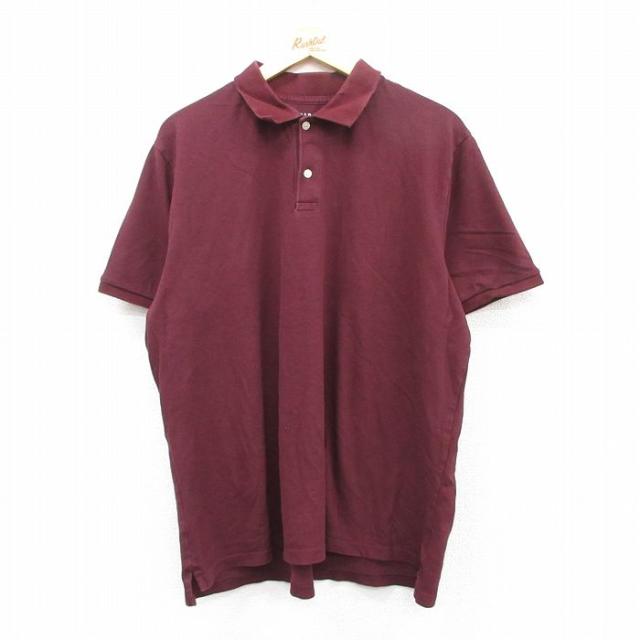 古着 ギャップ GAP 半袖 ブランド ポロ シャツ メンズ エンジ系 XLサイ