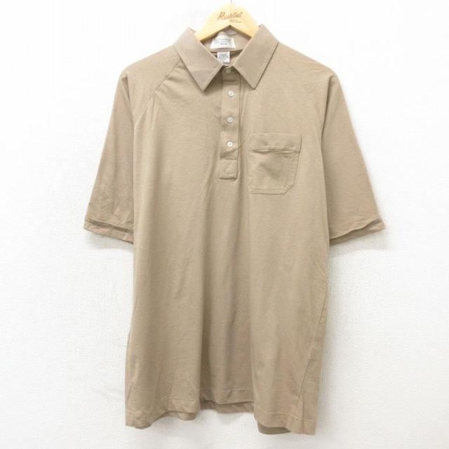 古着 アロー 半袖 ポロ シャツ メンズ 00年代 00s ラグラン ベージュ 