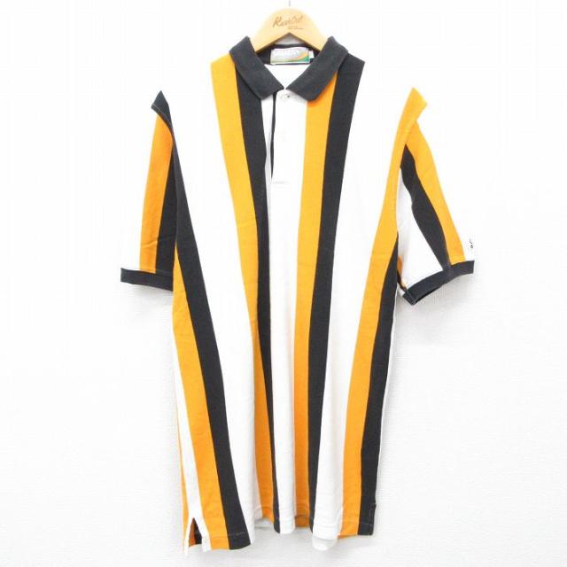古着 半袖 ポロ シャツ メンズ Lafayette マルチカラー ロング丈 コ
