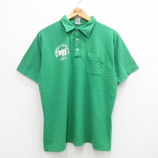 古着 半袖 ポロ シャツ メンズ 90年代 90s ミルウォーキー mps 胸ポ