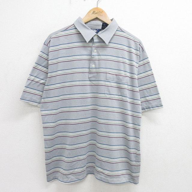 古着 半袖 ポロ シャツ メンズ 90年代 90s 大きいサイズ グレー他 ボー