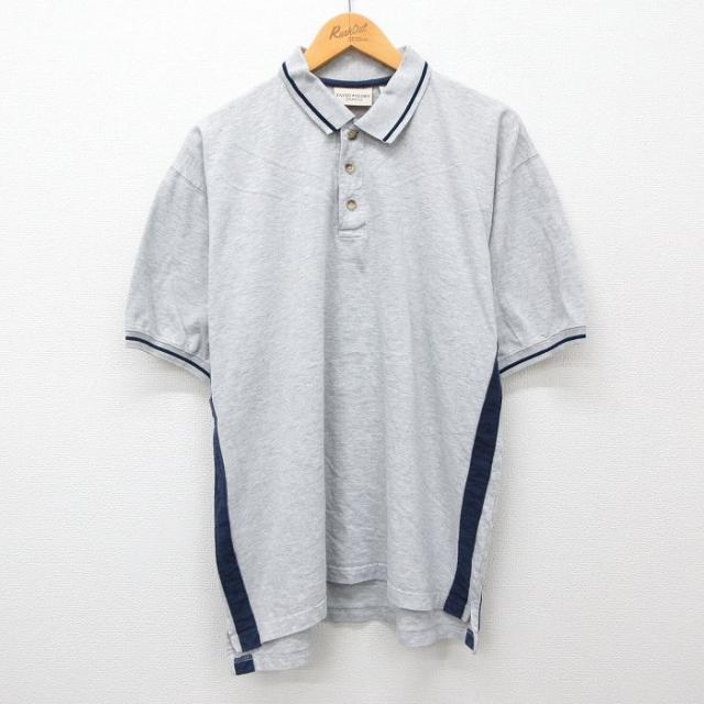 古着 半袖 ポロ シャツ メンズ 00年代 00s 大きいサイズ コットン グレ