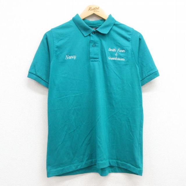 古着 半袖 ポロ シャツ メンズ 90年代 90s Smith USA製 青緑