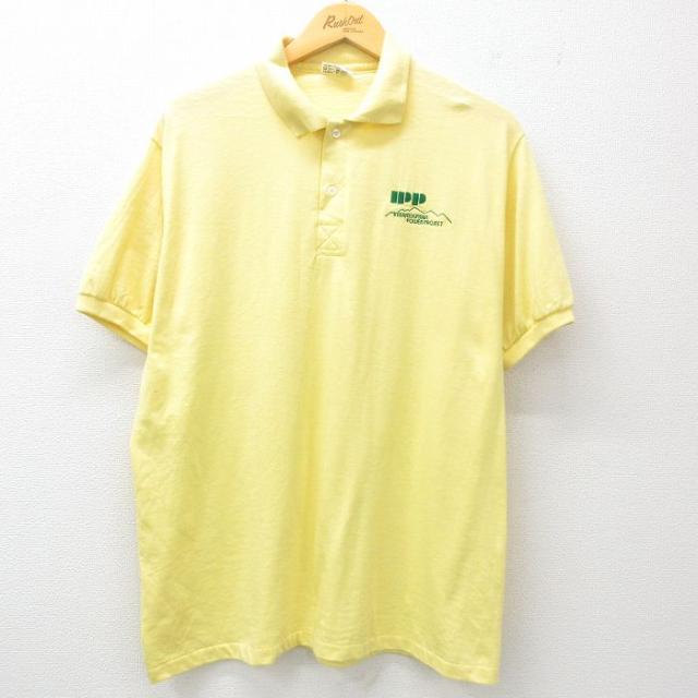 古着 半袖 ポロ シャツ メンズ 80年代 80s IPP USA製 黄 イエロ