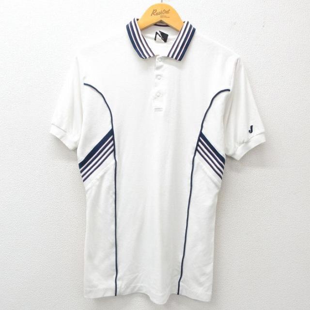 古着 ジャンセン 半袖 ポロ シャツ メンズ 90年代 90s USA製 白他