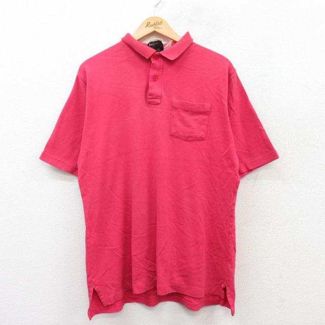 古着 シアーズ 半袖 ポロ シャツ メンズ 90年代 90s USA製 濃ピンク