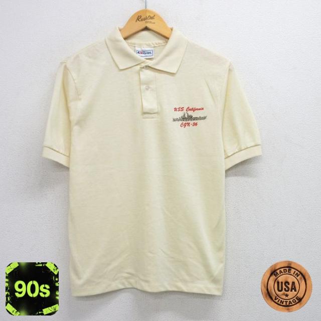 古着 ヘインズ Hanes 半袖 ポロ シャツ メンズ 90年代 90s カリフ