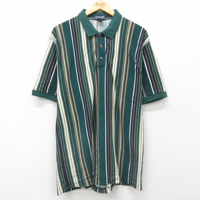 古着 半袖 ポロ シャツ メンズ 00年代 00s 鹿の子 ロング丈 コットン