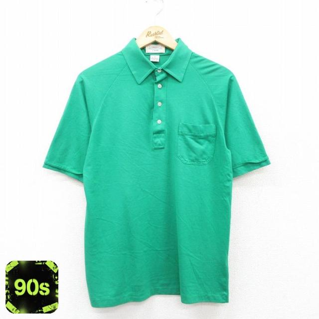 古着 アロー 半袖 ポロ シャツ メンズ 90年代 90s ラグラン 緑 グリー