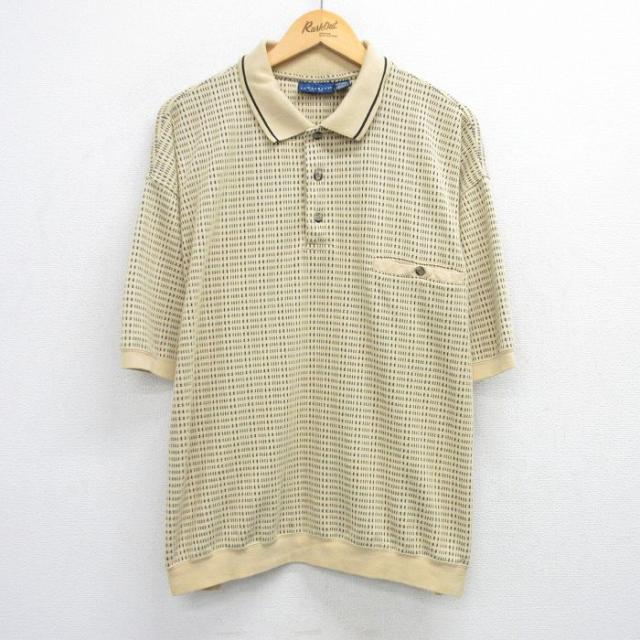 古着 タウンクラフト 半袖 ポロ シャツ メンズ 90年代 90s 総柄 大きい