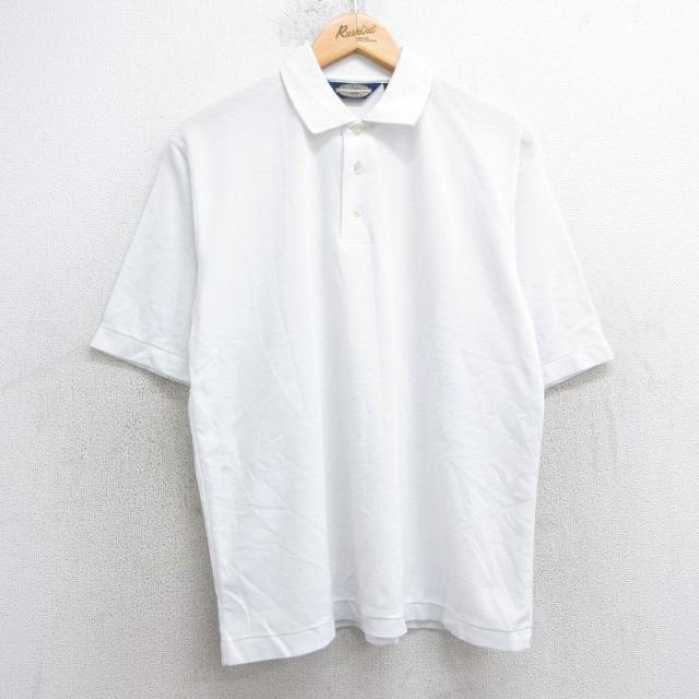 古着 タウンクラフト 半袖 ポロ シャツ メンズ 90年代 90s 鹿の子 白