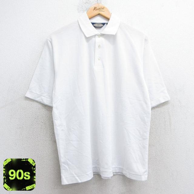 古着 タウンクラフト 半袖 ポロ シャツ メンズ 90年代 90s 鹿の子 白 