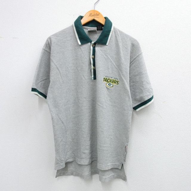 古着 半袖 ポロ シャツ メンズ 90年代 90s NFL グリーンベイパッカー