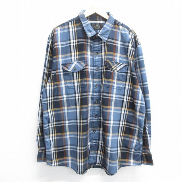 古着 レッドヘッド 長袖 シャツ メンズ 00年代 00s ロング丈 大きいサイ