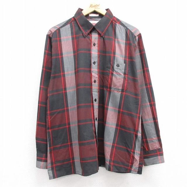 古着 キャンパス 長袖 シャツ メンズ 90年代 90s ボタンダウン 黒他 ブ