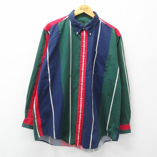古着 長袖 シャツ メンズ 90年代 90s 大きいサイズ コットン ボタンダウ