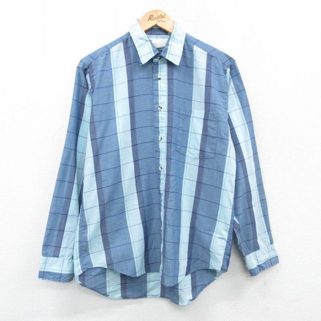 古着 アーノルドパーマー 長袖 シャツ メンズ 90年代 90s 紺他 ネイビー