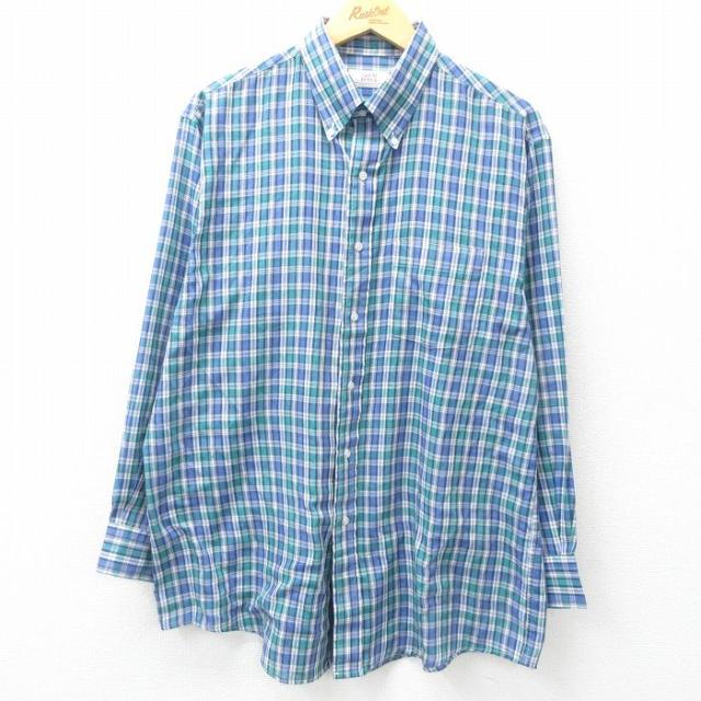 古着 アロー 長袖 シャツ メンズ 90年代 90s ボタンダウン USA製 紺