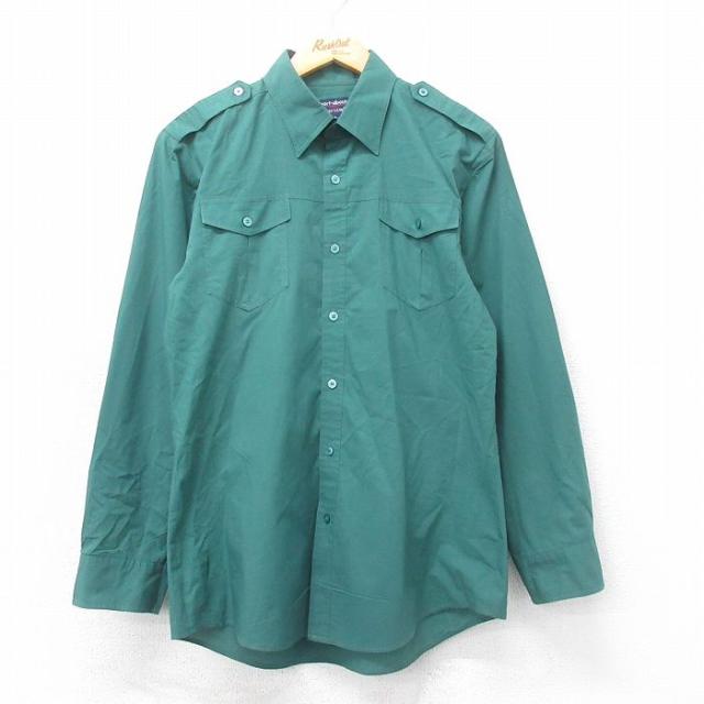 古着 ビッグヤンク 長袖 シャツ メンズ 90年代 90s 緑 グリーン Mサイ