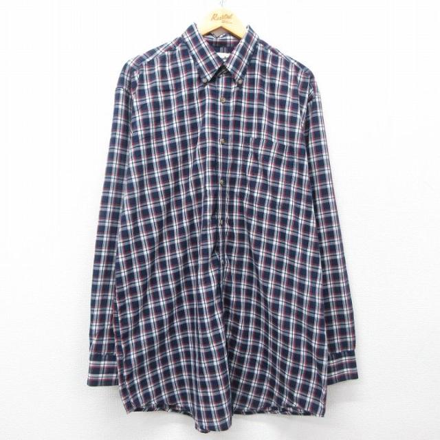 古着 ラングラー Wrangler 長袖 シャツ メンズ 大きいサイズ ロング丈