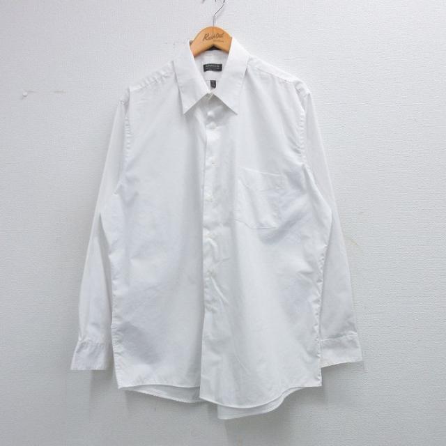 古着 アロー 長袖 シャツ メンズ 大きいサイズ 白 ホワイト XLサイズ 中古