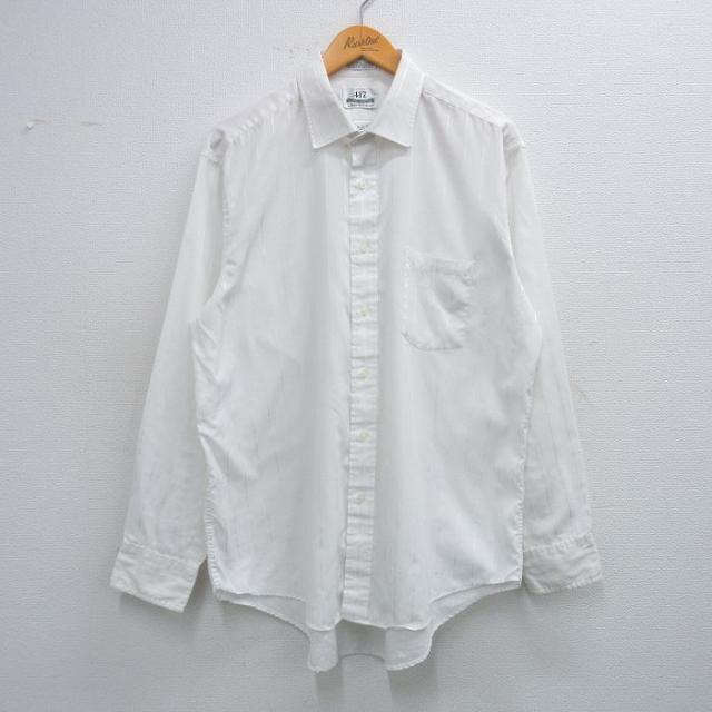 古着 バンヒューセン 長袖 シャツ メンズ 90年代 90s 白他 ホワイト ス