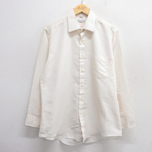 古着 バンヒューセン 長袖 シャツ メンズ 90年代 90s 生成り XLサイズ