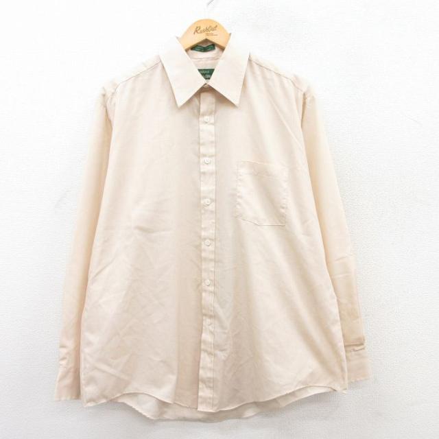 古着 シアーズ 長袖 シャツ メンズ 80年代 80s 大きいサイズ 薄ベージュ