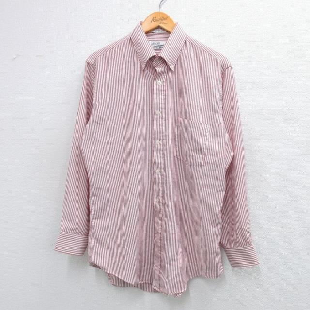古着 シアーズ 長袖 シャツ メンズ 90年代 90s ロング丈 ボタンダウン
