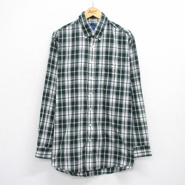 古着 タウンクラフト 長袖 シャツ メンズ 90年代 90s ロング丈 ボタンダ