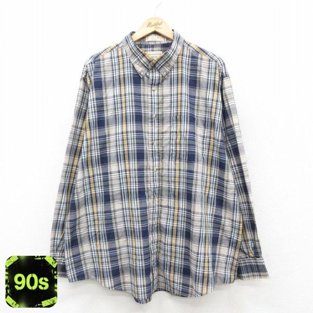 古着 アロー 長袖 シャツ メンズ 90年代 90s 大きいサイズ ロング丈 ボ