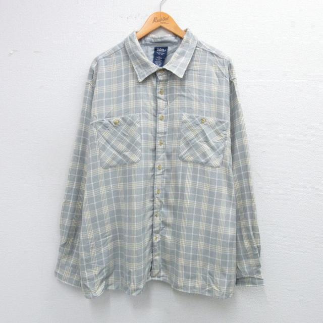 古着 長袖 シャツ メンズ 00年代 00s 大きいサイズ グレー他 チェック