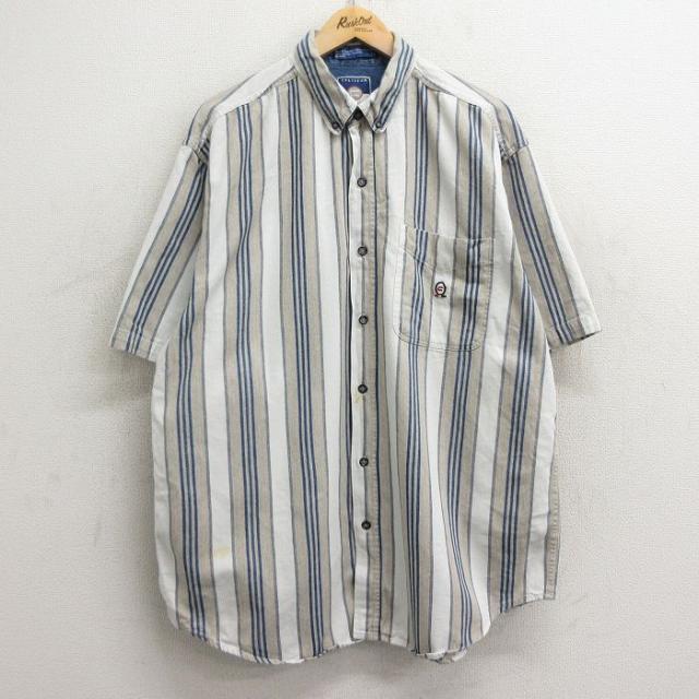 古着 半袖 シャツ メンズ 00年代 00s 大きいサイズ ロング丈 コットン