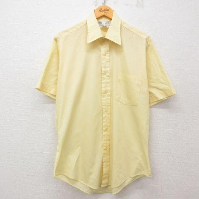 古着 シアーズ 半袖 シャツ メンズ 80年代 80s 黄 イエロー Lサイズ