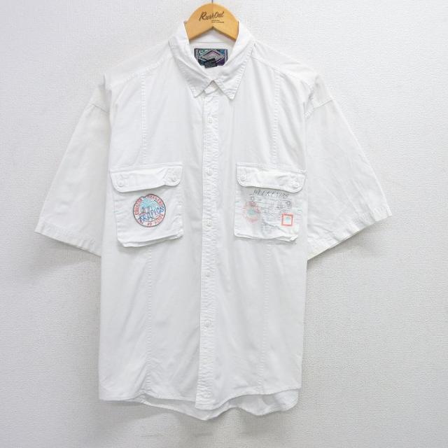 古着 半袖 シャツ メンズ 90年代 90s WEEKENDS 地図 コットン 