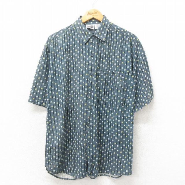 古着 ベーシックエディションズ 半袖 シャツ メンズ 00年代 00 レーヨン 