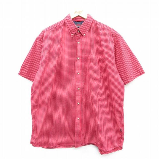 古着 ラングラー Wrangler 半袖 シャツ メンズ 大きいサイズ コットン