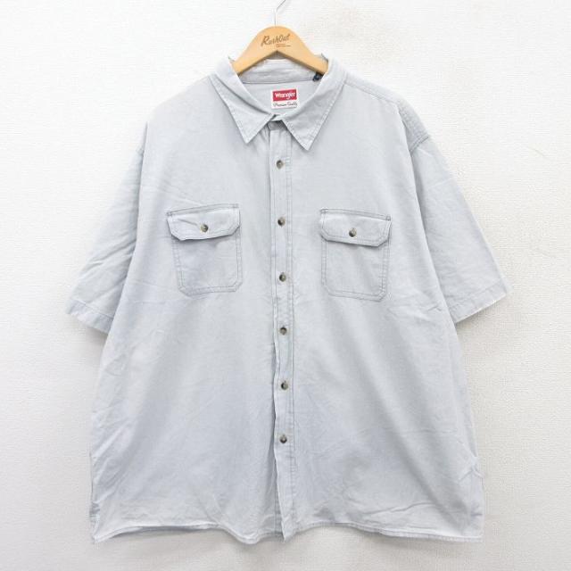 古着 ラングラー Wrangler 半袖 シャツ メンズ 大きいサイズ ロング丈