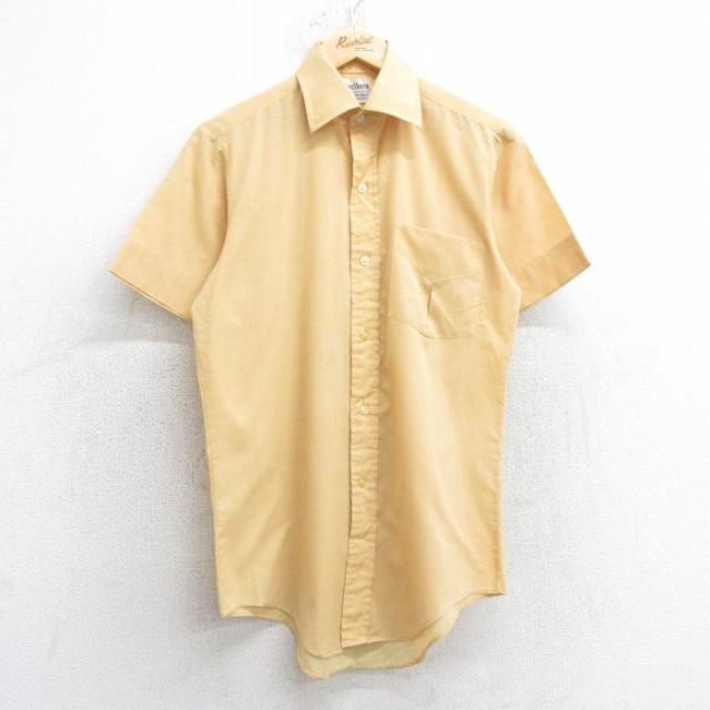 古着 マルボロ 半袖 シャツ メンズ 80年代 80s 黄色系 イエロー Sサイ