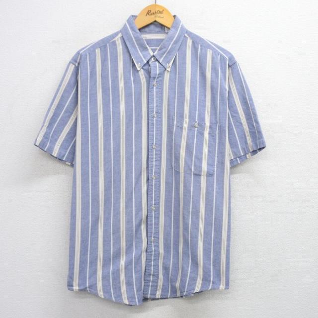古着 半袖 シャツ メンズ 90年代 90s コットン ボタンダウン USA製
